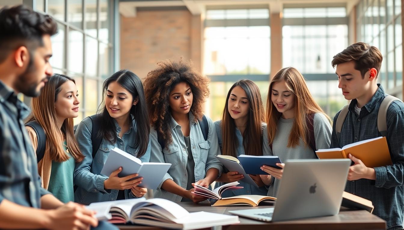 Students working in research laboratory